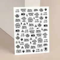 Наклейки для ногтей &laquo;Я тебя мур-мур&raquo;, чёрные