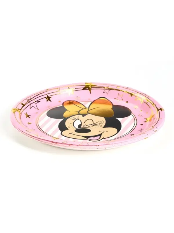 Тарелка одноразовая бумажная с тиснением, 18 см, Минни Маус