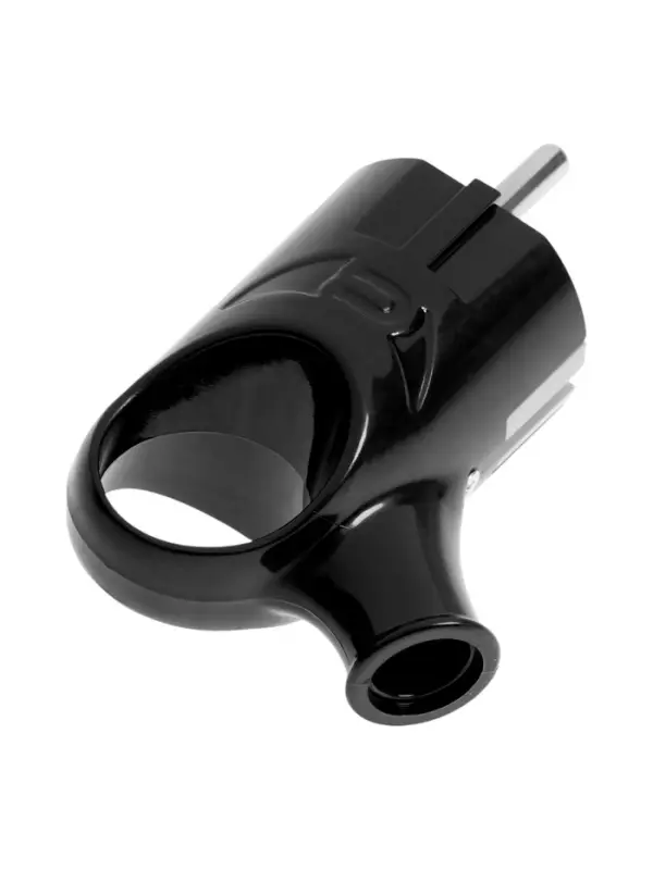 Вилка угловая с ушком TANGO, 16 А, 250 В, IP 20, с заземлением, черная, индивидуальная упаковка 1098