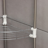 Этажерка настольная угловая 3-х секционная, 38,5&times;27,5&times;54,5 см, цвет хром