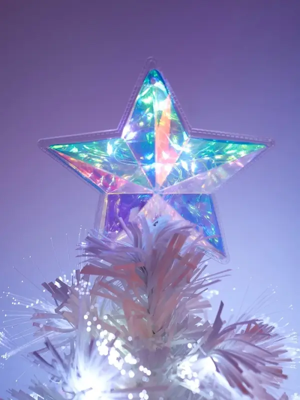 Ёлка фиброоптическая &laquo;Белоснежная&raquo; 90 см, d нижнего яруса 45 см, 8 веток, 8 режимов