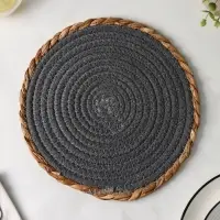 Салфетка сервировочная на стол Доляна &laquo;Мэг&raquo;, 25&times;25 см, цвет голубой