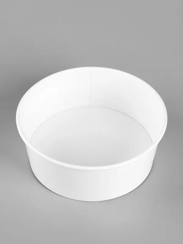 Тарелка (Контейнер без крышки) одноразовая глубокая "Белая" картон, 750 мл