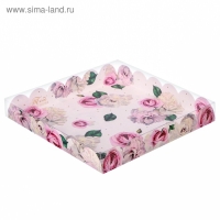 Коробка для печенья, кондитерская упаковка с PVC крышкой, &laquo;Тебе с любовью&raquo;, 21 х 21 х 3 см