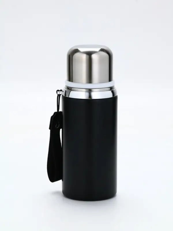 Термос "Calm and happy", чёрный, 600мл