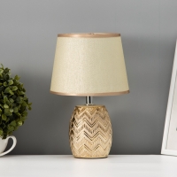 Настольная лампа с абажуром RISALUX &laquo;Галс&raquo;, Е14, 40 Вт, золото, 18&times;18&times;28 см