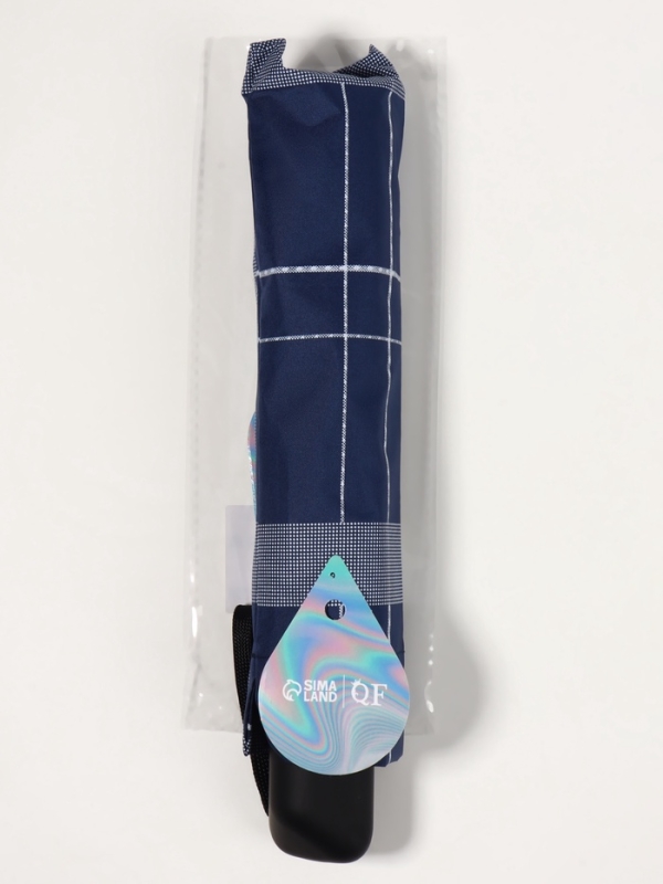 Зонт механический &laquo;Клетка&raquo;, эпонж, 4 сложения, 10 спиц, R = 54/60 см, D = 120 см, цвет МИКС