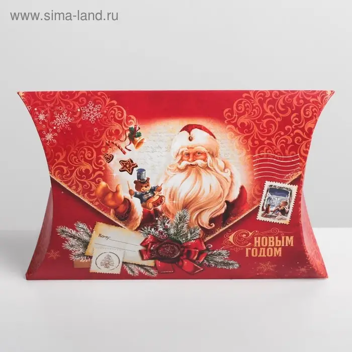 Коробка новогодняя складная фигурная &laquo;Новогодняя почта&raquo;, 26 х 19 х 4 см, Новый год