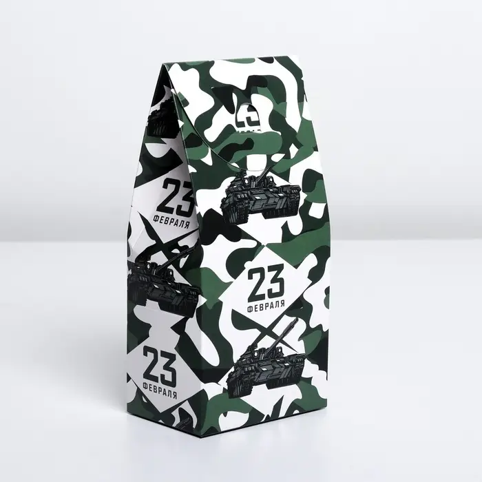 Коробка кондитерская, упаковка, &laquo;23 февраля&raquo;, 9 х 19 х 6 см