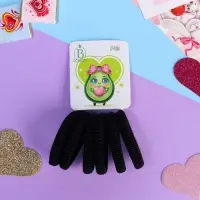 Резинки для волос &laquo;Авокадо лав&raquo;, набор 6 шт., бантик сердце, 4 см, чёрные