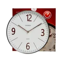 Часы настенные ENERGY ЕС-158, интерьерные, d-29.3 см, кварцевые, белые с золотым