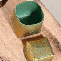 Корзинка плетеная "Голден" 16х16х23 см, голубой