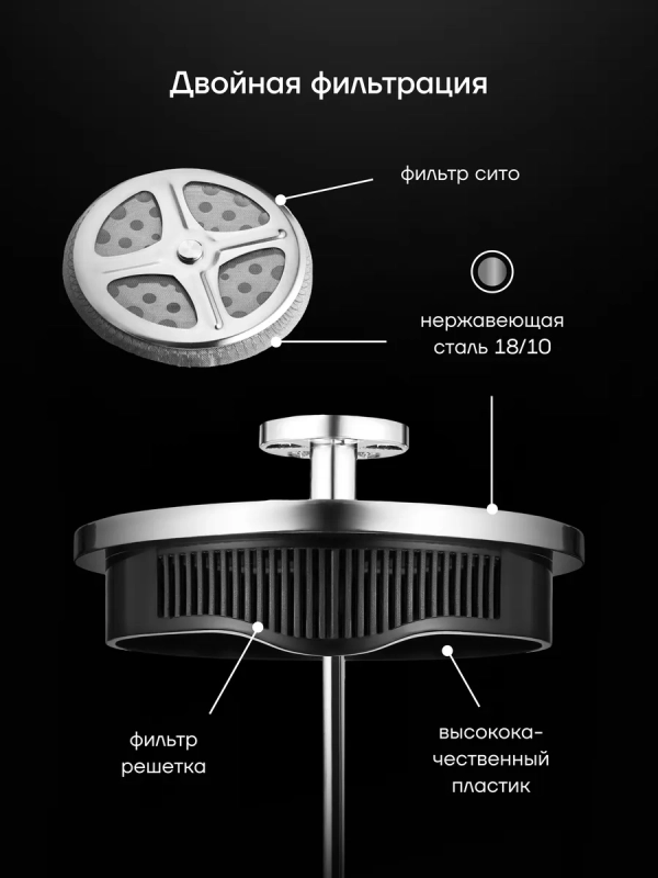 Френч пресс Toledo-1100FP 1100 мл заварочный чайник