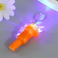 Фонарик брелок для ключей на кольце &laquo;Морской конёк&raquo;, свисток, мигает 7&times;1.5&times;4 см, МИКС