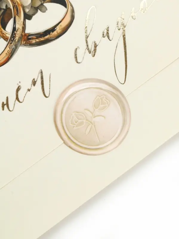 Конверт для денег с наклейкой, &laquo;С днём свадьбы&raquo;, тиснение, 17.5 х 9 см