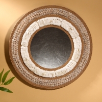 Зеркало настенное 50 см (декорировано ракушкой)