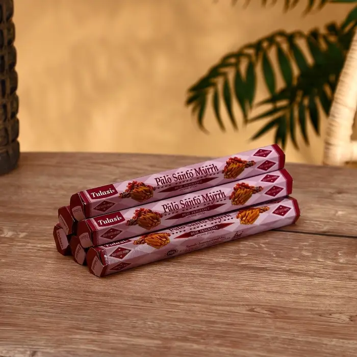 Благовония "Tulasi" 20 аромапалочек Пало Санто и Мирра