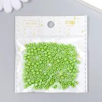 Бисер стекло 6/0 "Зелёный лайм" 15 гр