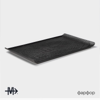 Блюдо для подачи Magistro Black style, 33,5&times;20,5 см, фарфор, чёрное