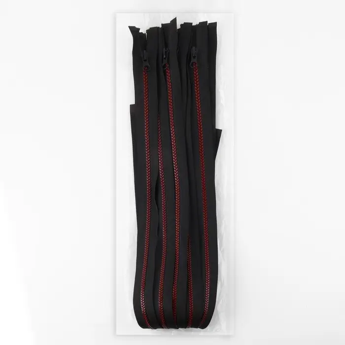 Молния &laquo;Трактор&raquo;, №5, разъёмная, замок автомат, 70 см, чёрная, бордовая