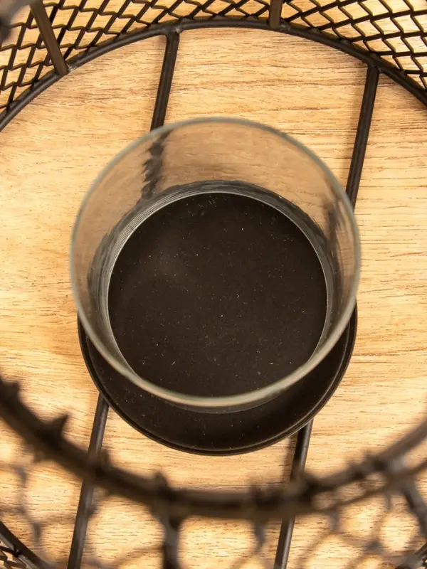 Подсвечник фонарь со стеклянной колбой 20х20х26 см, d 10 см, металл, цв. черный