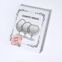 Зеркало декоративное, двустороннее, с увеличением, 14&times;18 см, (d=10 см), цвет серебряный