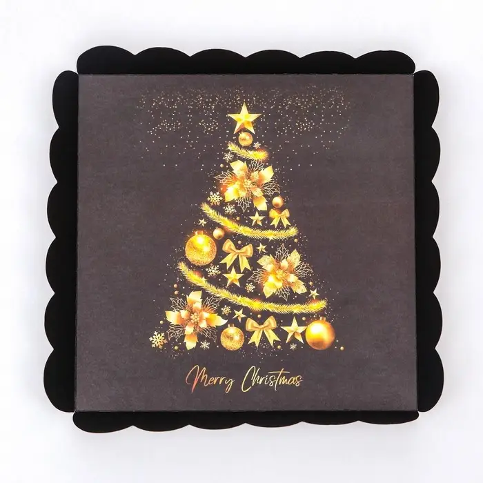 Коробка для печенья, &laquo;Праздничная ёлка&raquo;, 18&times;18&times;3 см