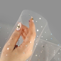 Фатин с блёстками, 15 см, 23 &plusmn; 1 м, 11 &plusmn; 1 г/кв.м, цвет бежевый №37