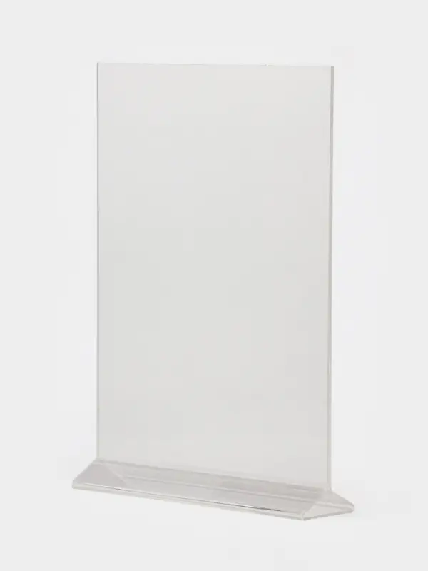 Двухсторонняя подставка А4, оргстекло 2 мм, 21&times;6.5&times;32.5 см, В ЗАЩИТНОЙ ПЛЁНКЕ