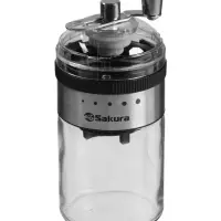 Кофемолка Sakura SA-6164, 3 в 1, мельница, стеклянная ёмкость для хранения, стакан для кофе