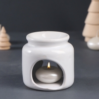 Набор: аромалампа для эфирных масел, мелтсы из воска ароматические &laquo;Звезда&raquo;, белая, 7.5&times;7.5&times;8 см