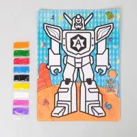 Фреска с цветным основанием &laquo;Трансформер&raquo; 9 цветов песка по 2 г