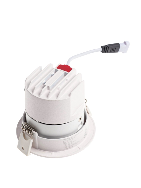 Светильник светодиодный встраиваемый, поворотный, 6Вт, 6500К, с драйвером, D75, белый