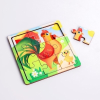 Пазл &laquo;Петух с цыплёнком&raquo;, 9 деталей