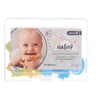 Набор прорезывателей для зубов &laquo;Зверята&raquo;, с держателем, пластиковая цепочка, в контейнере, 3 шт.