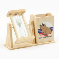 Песочные часы &mdash; органайзер "Don't worry be capy" для канцелярии, 13.5 х 9.5 х 5 см