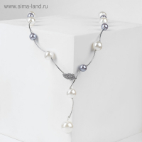 Бусы &laquo;Флёр&raquo; шарики, цвет бело-серый в серебре, длина регулируемая, №12, бусины №16, №20, 40 см