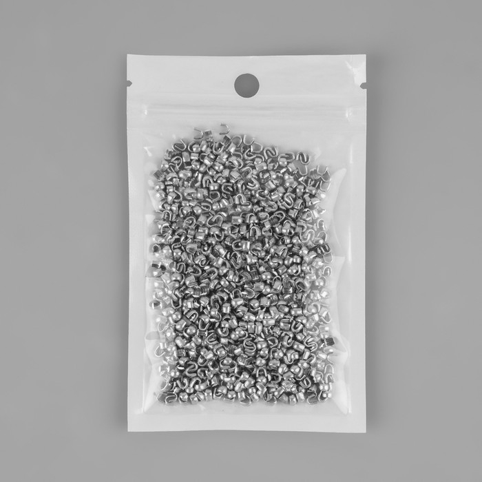 Верхний ограничитель для молнии, металлический, №3, 1000 &plusmn; 20 шт, цвет серебряный