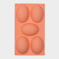 Форма для выпечки Доляна &laquo;Яйцо&raquo;, силикон, 30&times;17,5 см, 5 ячеек (10&times;7&times;3,5 см), цвет МИКС