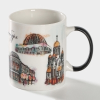 Кружка фарфоровая Доляна &laquo;Екатеринбург&raquo;, 340 мл