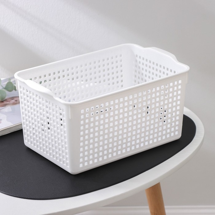 Корзина для хранения&laquo;Лофт&raquo;, 5,3 л, 29,5&times;18,5&times;14,5 см, цвет белый