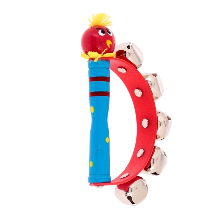 Игрушка музыкальная Бубен &laquo;Звери&raquo; с колокольчиками, МИКС