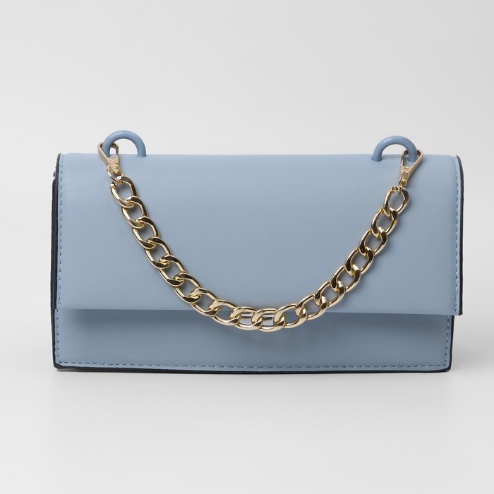 Цепочка для сумки, с карабинами, металлическая, плоская, 18 &times; 13 мм, 30 см, цвет золотой