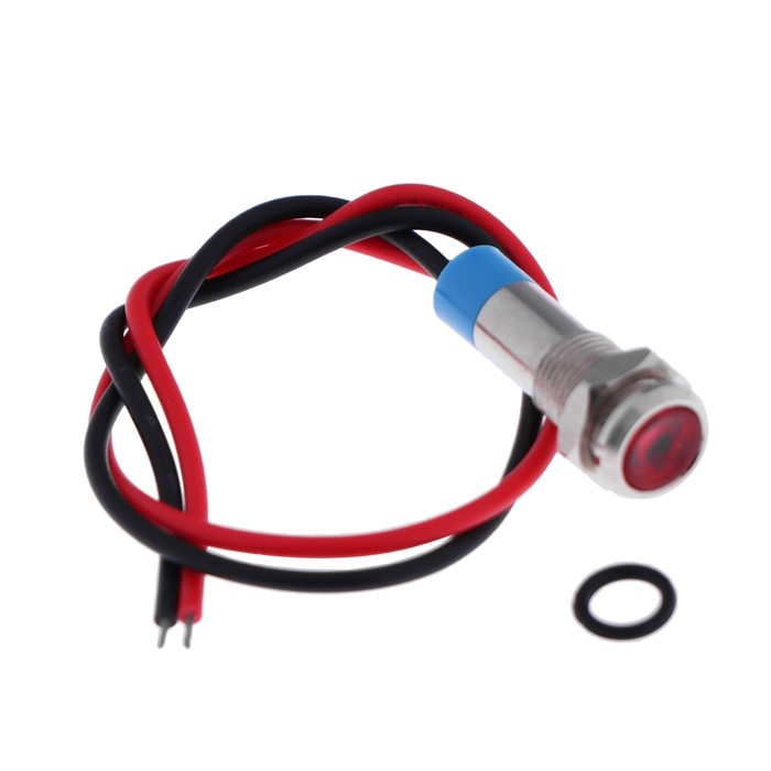 Светодиод, 12 В, 7,8 &times;16,5 мм, посадочный d=6 мм, красный