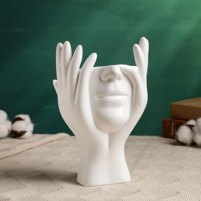 Кашпо - органайзер Кашпо - органайзер "Мечты в руках" белый, 13,5х20х13см