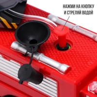 Машина &laquo;Пожарная&raquo;, стреляет водой, световые и звуковые эффекты, русская озвучка, работает от батареек