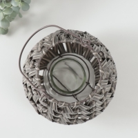 Подсвечник пластик на 1 свечу "Зигзаг" серый 10х20х24 см