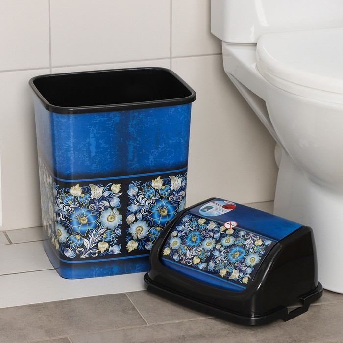 Ведро для мусора &laquo;Букет&raquo;, 18 л, цвет чёрный