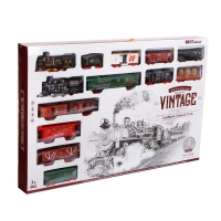 Железная дорога &laquo;Винтаж&raquo;, 2 состава в комплекте, свет и звук, работает от батареек