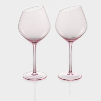 Набор бокалов из стекла для вина Magistro &laquo;Иллюзия&raquo;, 550 мл, 10&times;24 см, 2 шт, цвет розовый